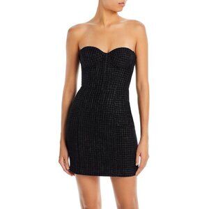 Aqua Women's Tweed Bustier Dress Black B4HP $118
